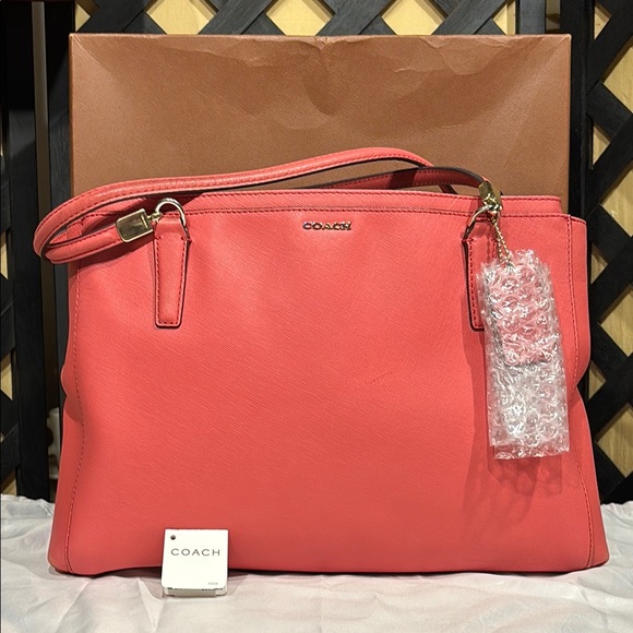 Coach 2013 Madison Christie Saffiano Leather Satchel Crossbody Dust Bag NWT Box - Picture 1 of 17